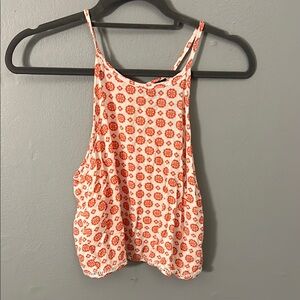 Floral Print Women's Top - orange